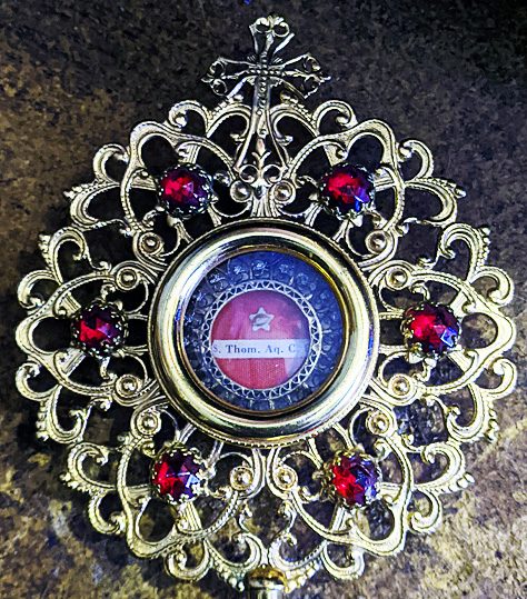 Very Rare 1st Class Relic St. Thomas Aquinas Mounted in a Monstrance Reliquary — photo 2
